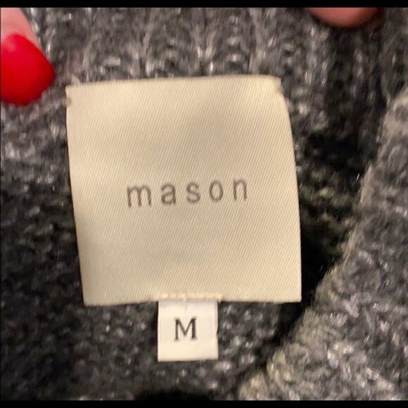 Michelle Mason Gray/Silver Layered Wool Mix Ribbed-knit Sweater M - Picture 5 of 6